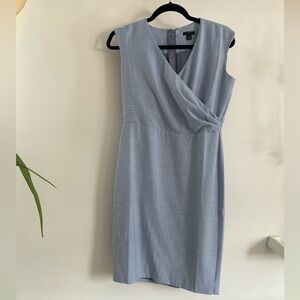 V neck Ann Taylor light blue dress